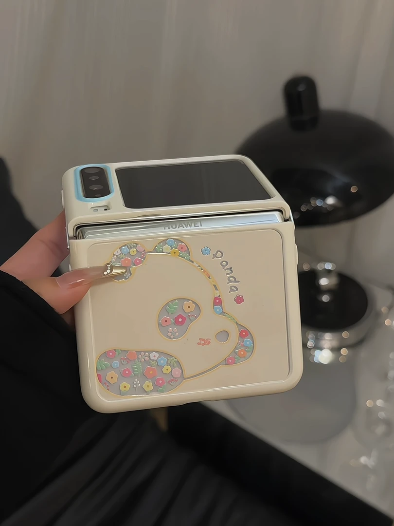 【华为purax系列】适用防摔华为purax手机壳折叠奶油可爱花朵小熊猫