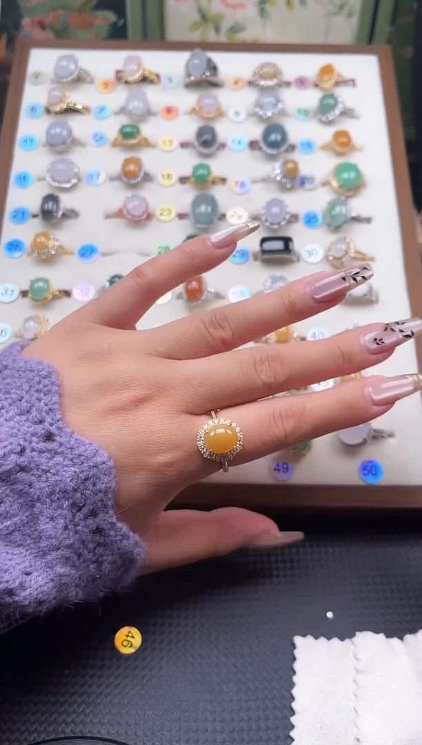 【闪购商品】翡翠戒指银S925镶嵌天然A货翡翠戒指