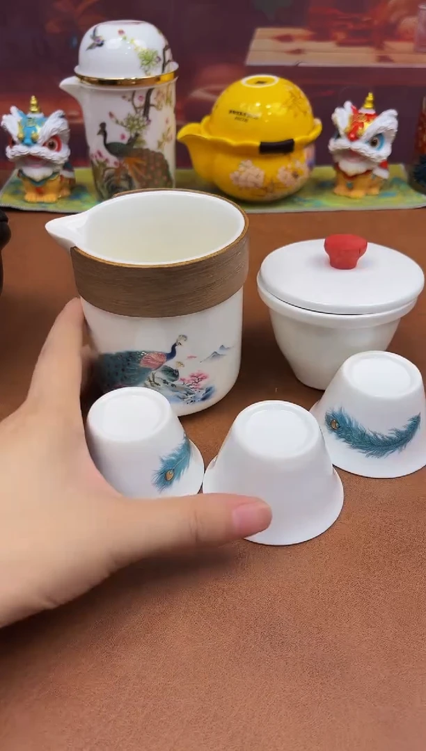 陶瓷茶具摆件旅行套组