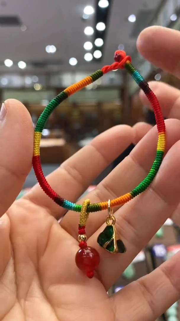 玛瑙/玉髓手绳合金粽子手绳
