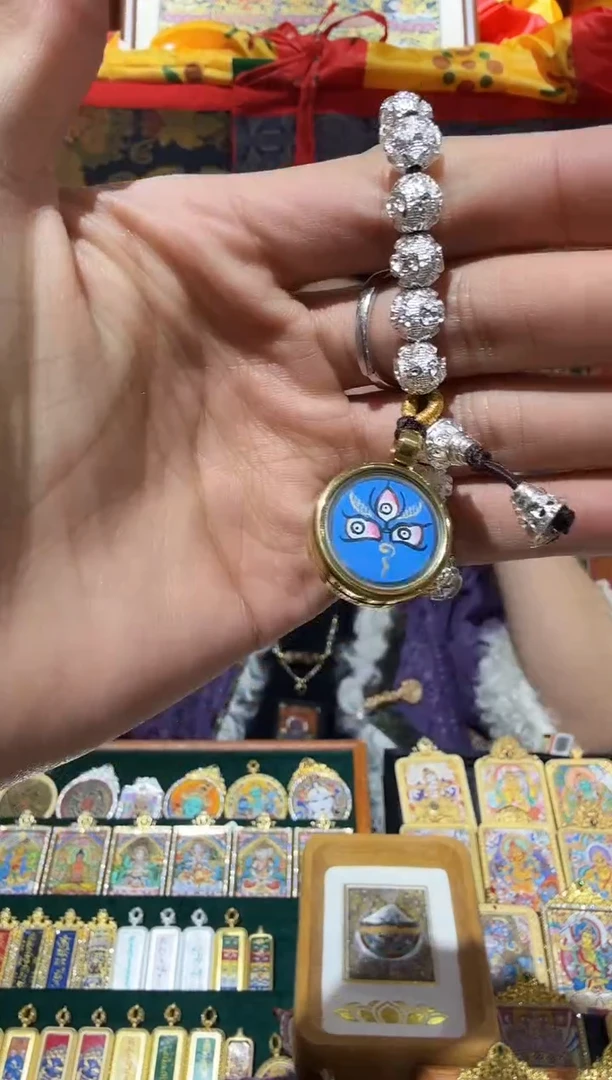 吊坠黑财神手链-纯手绘唐卡拉萨直发