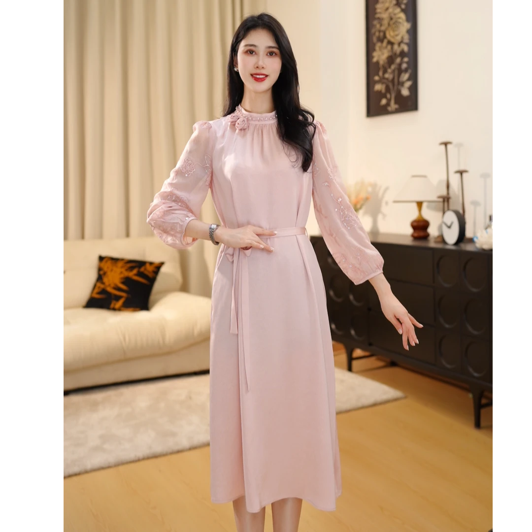 【LZ】优雅显瘦春季时尚大码气质法式气质女装连衣裙DLS0058