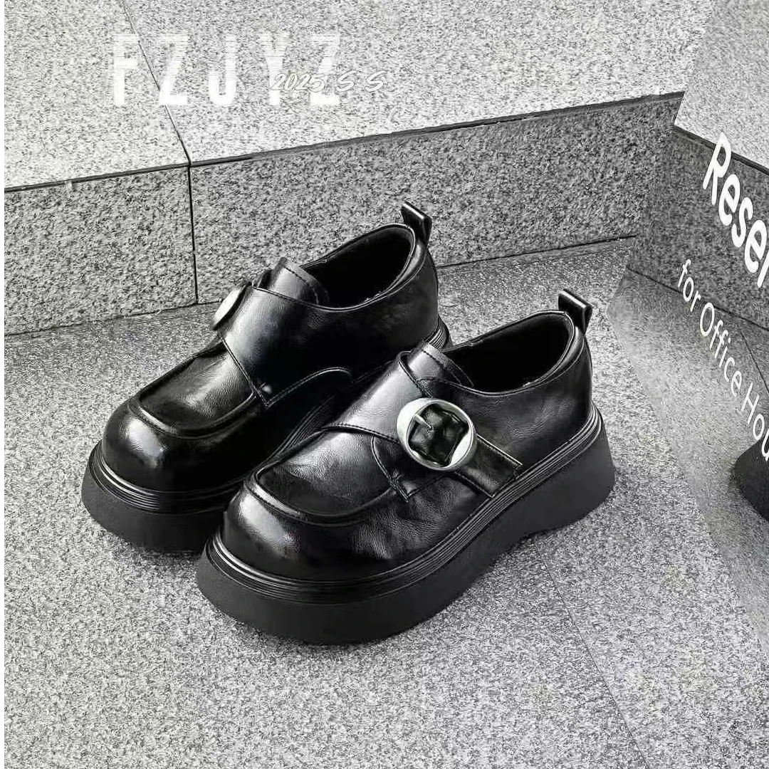 欧洲站小皮鞋女2025春季新款英伦风厚底乐福鞋玛丽珍单鞋女鞋