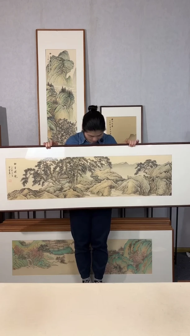国画手绘*松亭雅境*52*172cm