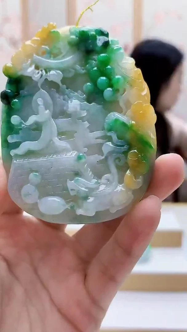 未镶嵌定制翡翠4852lr-毛货挂件133