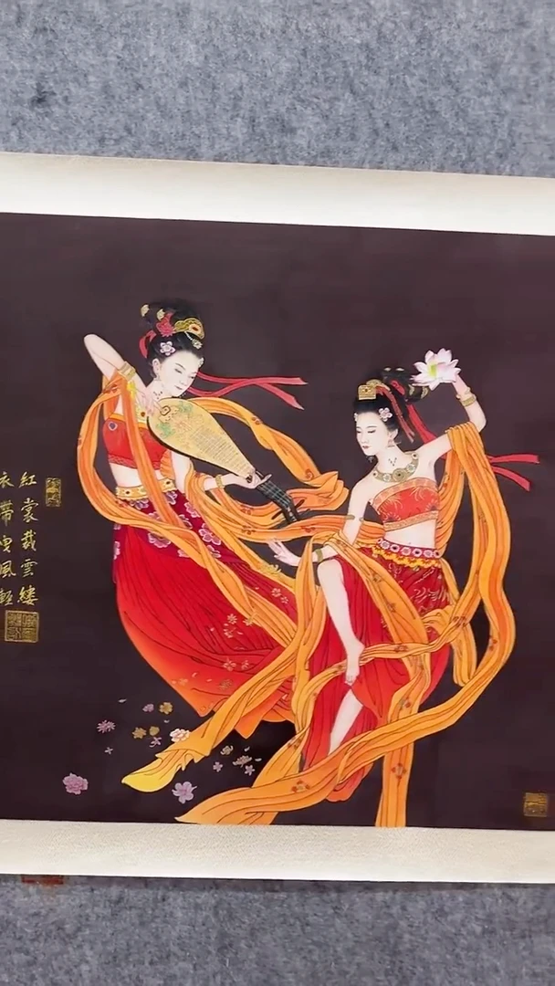 国画雨荷国画作品4平尺