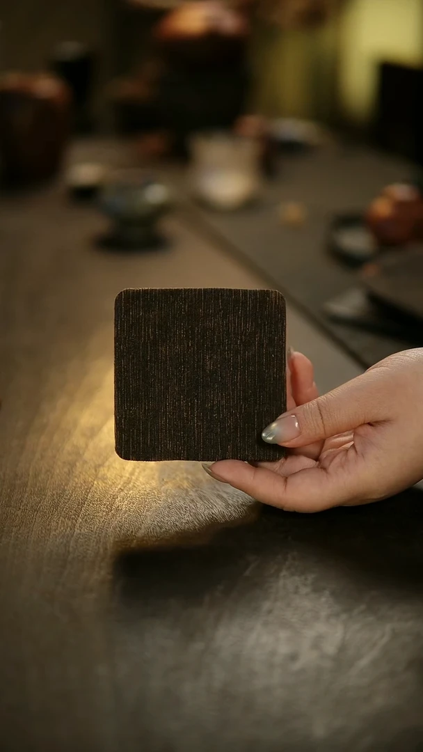 阿眠       老料香云纱柞蚕丝杯垫