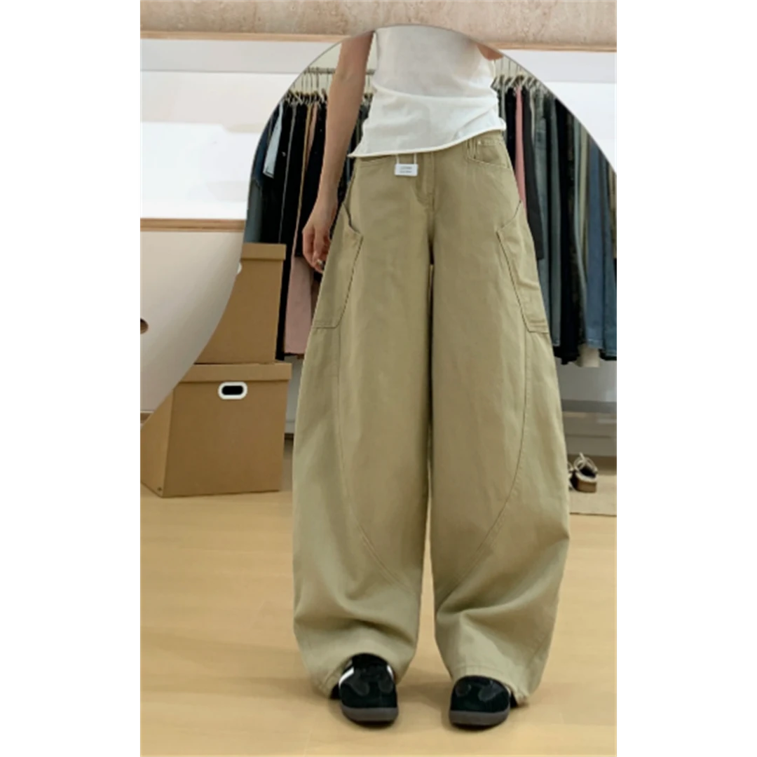 大码高街复古超火宽松牛仔裤女2025秋季新款廓形阔腿高腰直筒长裤