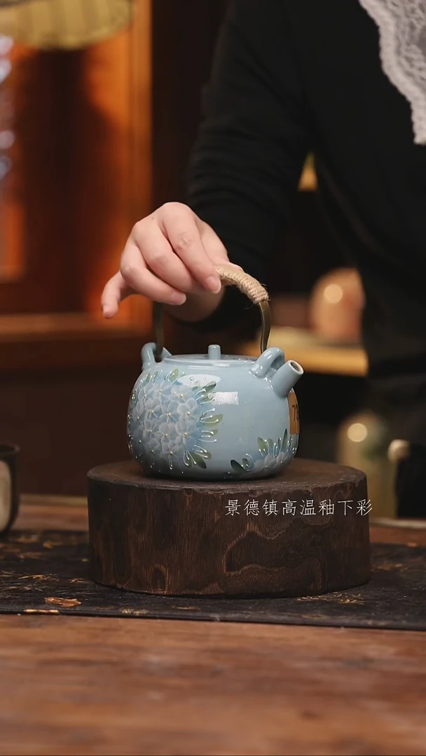 陶瓷景德镇高温釉下手绘陶瓷@L733@