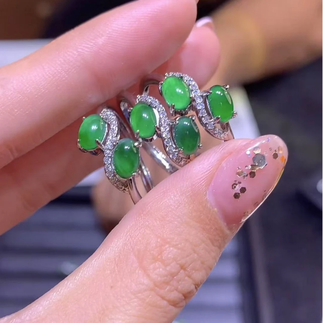 【逍遥】天然A货翡翠蛋面戒指*mm/232/多样性发/1件