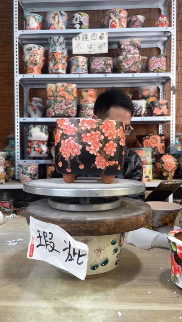 【闪购商品】摆件002陶花岛多肉陶瓷花盆罐——微瑕