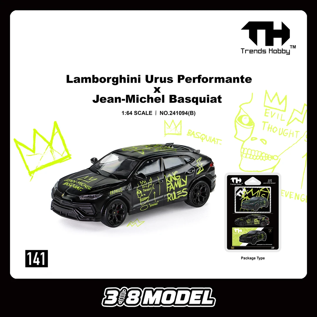 预售 TH 141 1:64 兰博 URUS 巴斯奎特 黑色 挂卡 合金汽车模型