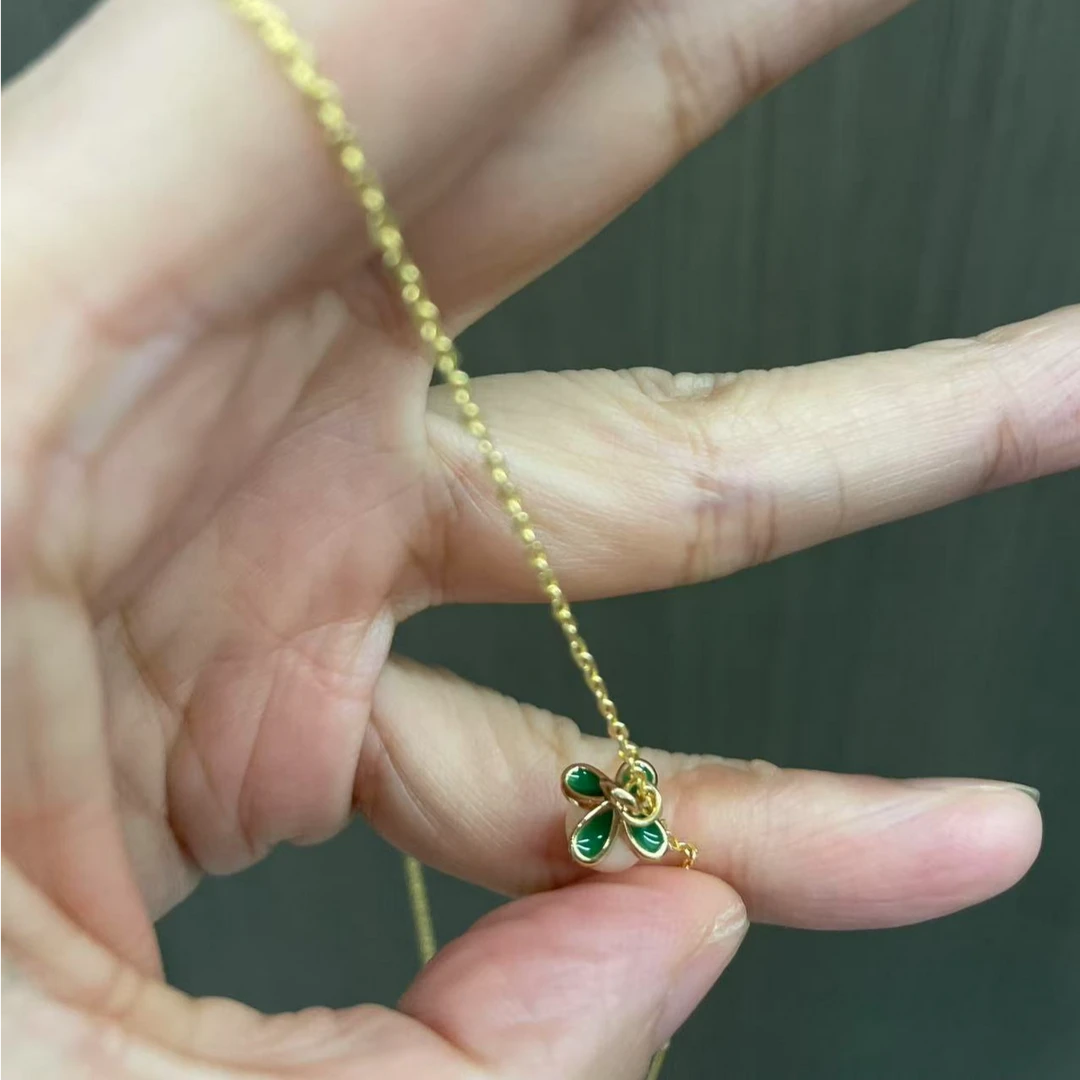 WQ阿古屋Akoya海水珍珠四叶草吊坠气质轻奢精致手工私人订制