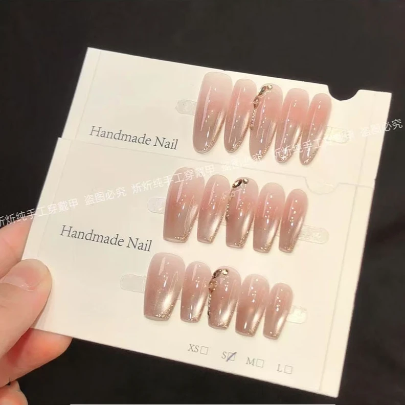 【月光流萤】纯手工穿戴甲测光玻璃珠猫眼高级感春季新款美甲贴片