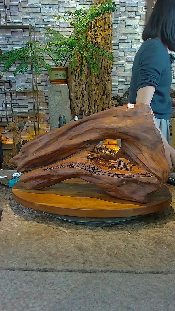 木红檀木山水随型摆件