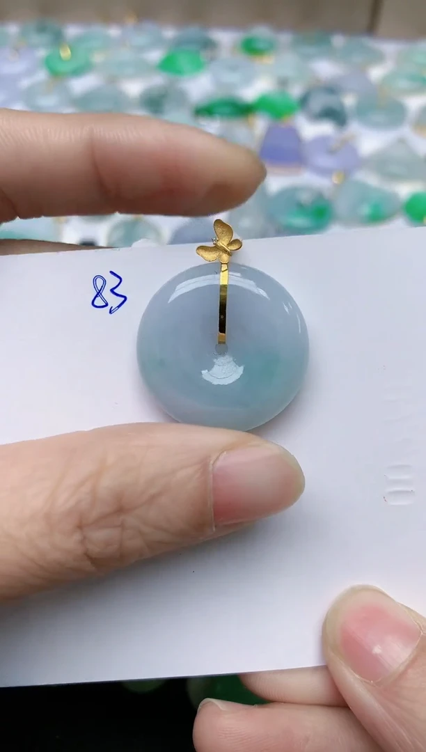 【闪购商品】翡翠颈饰18K金镶嵌天然翡翠A货    83