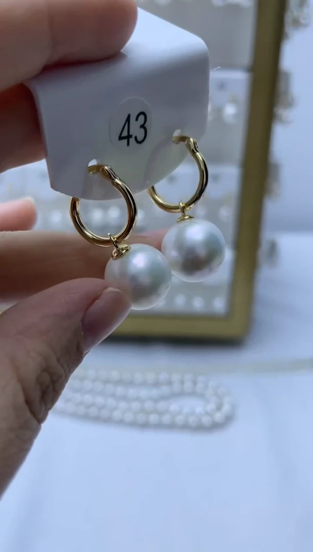 银S925镶嵌耳饰淡水珍珠43