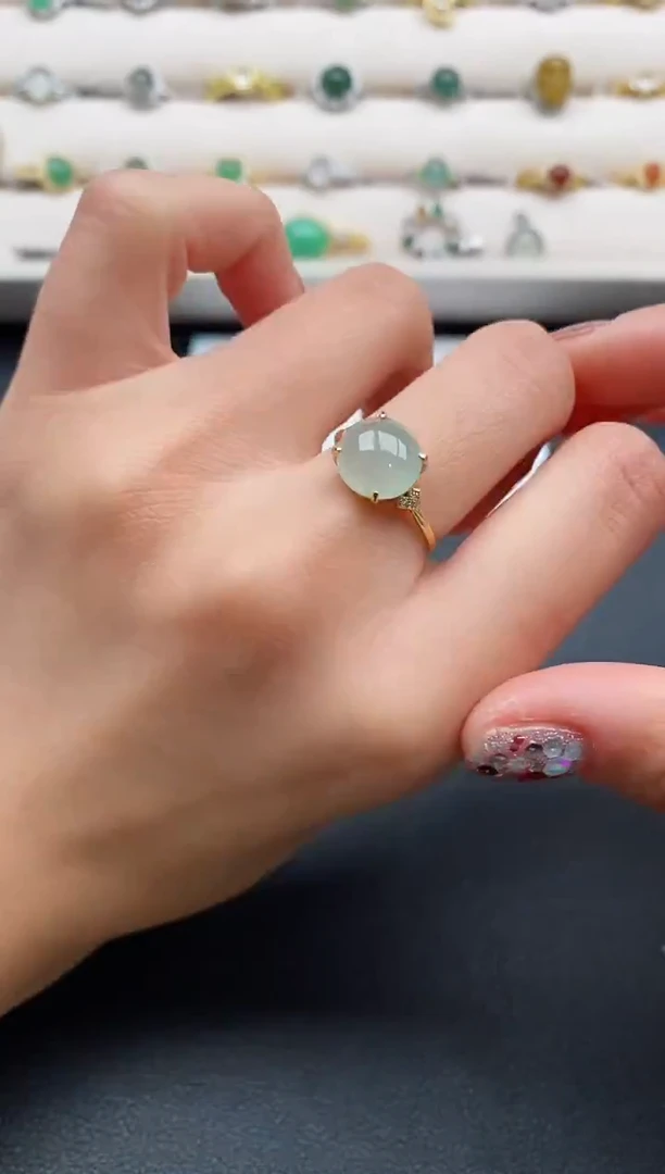 银S925镶嵌戒指翡翠333333333+5