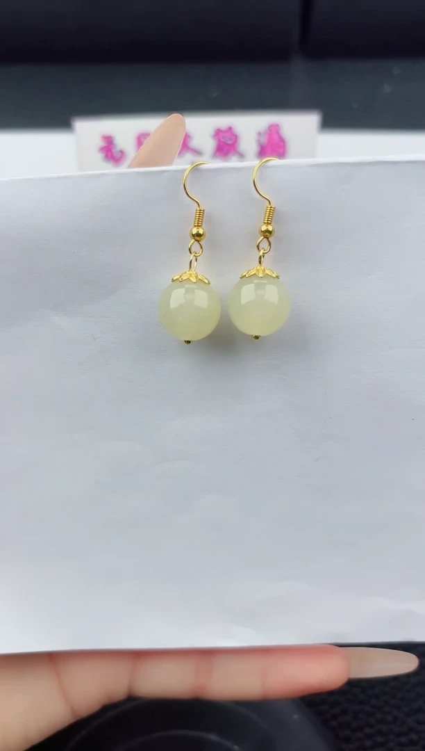 合金石英质玉耳坠555嗨购微色差T黄