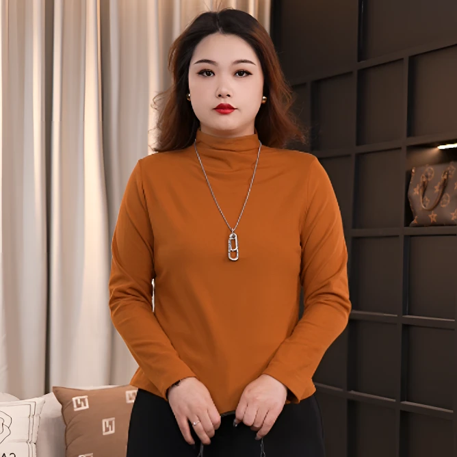 2025秋冬装半高领休闲风大码针织女装通勤休闲长袖时尚毛衣2646