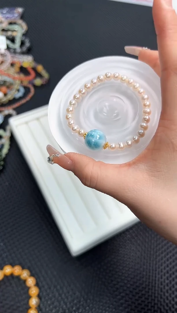 淡水珍珠手串未镶嵌90m多样性发其一/1条默认微瑕