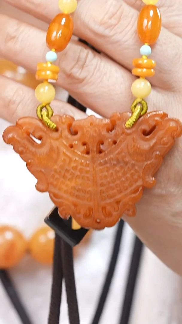 蜜蜡颈饰未镶嵌8933天然蜜蜡珠宝奇石云端妖孽全部保真