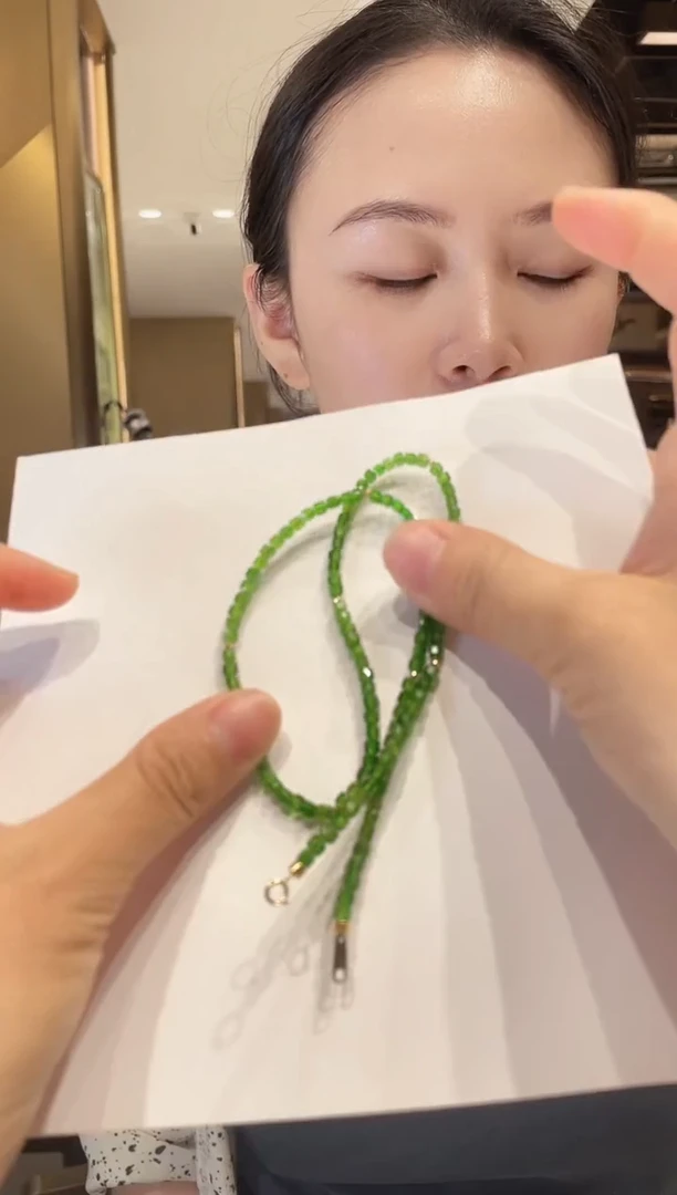 项链透辉石18K金镶嵌项链mq