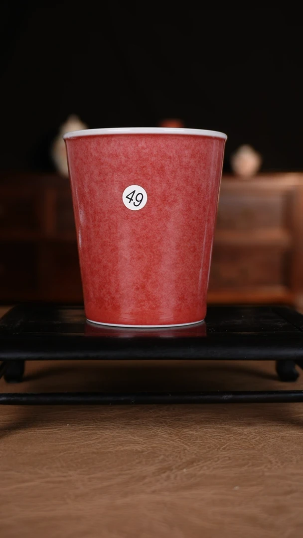 杯子景德镇豇豆红纯手工陶瓷