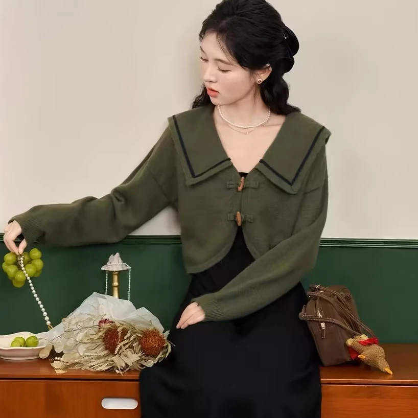 【鹿屿庄】毛衣吊带裙两件套秋季新款气质显瘦连衣裙DYL661285SY