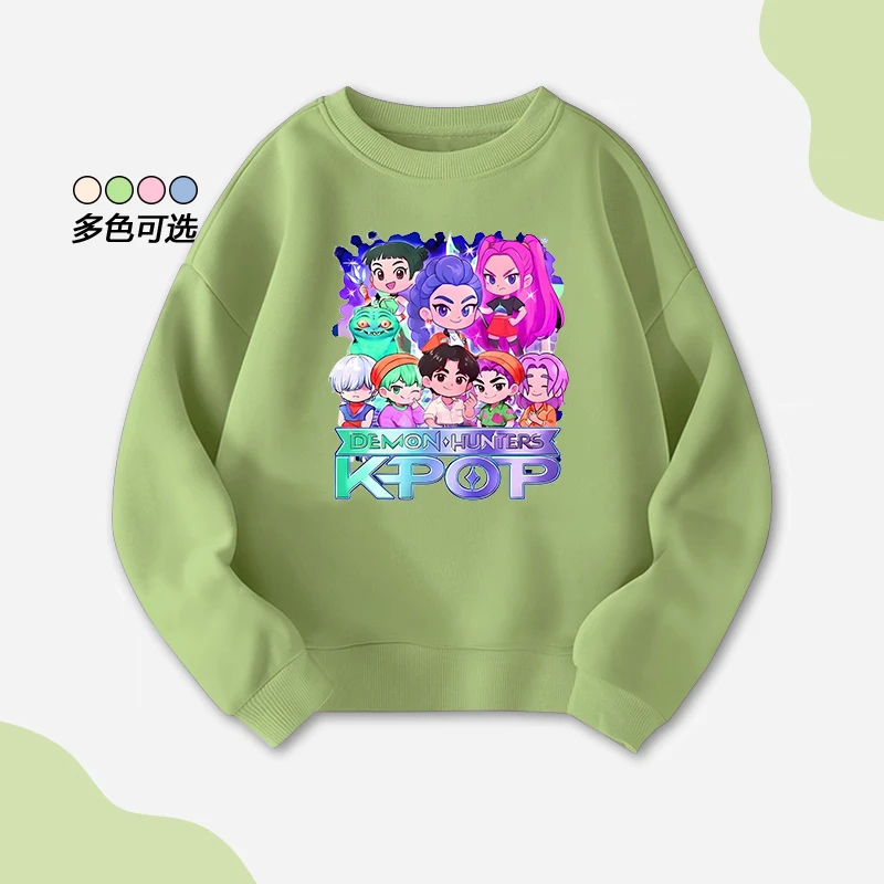 Kpop 猎魔女团女童卫衣秋装儿童洋气衣服春秋季女孩圆领休闲上衣