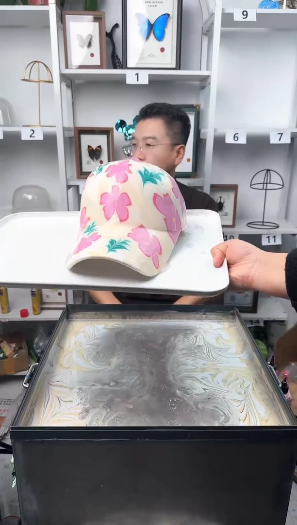 纯棉成人款小花朵水拓帽