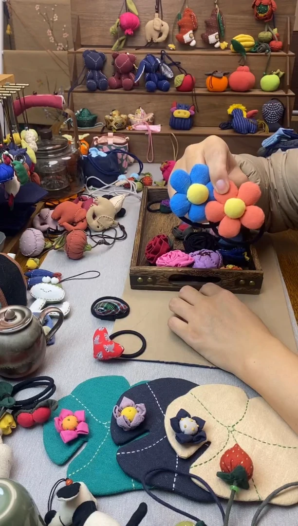 太阳花头绳（蓝色1+橘色1）