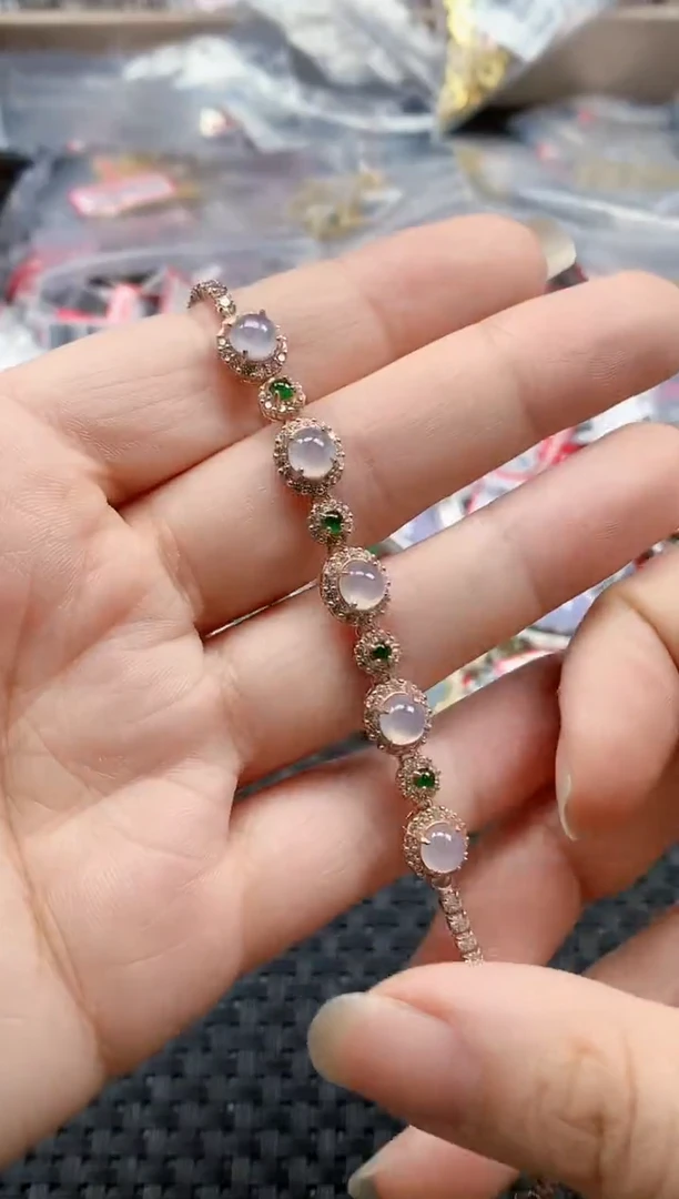 银S925镶嵌戒指翡翠天然A货缅甸翡翠