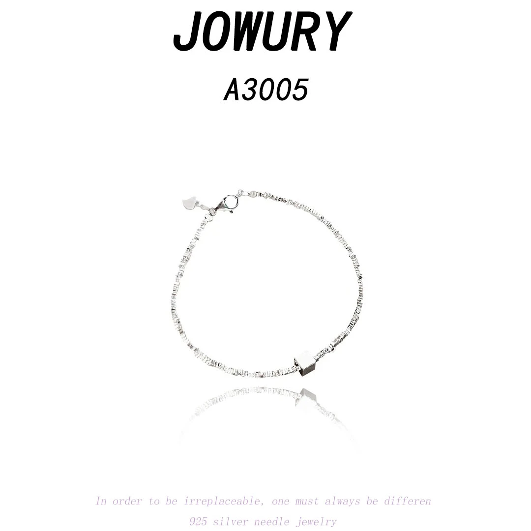 Jowury 925银手链 A3005乔薇瑞【碎银方块】
