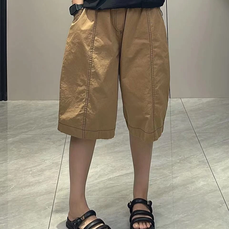 短裤女纯棉阔腿宽松休闲舒适直筒百搭夏季轻薄透气六分裤