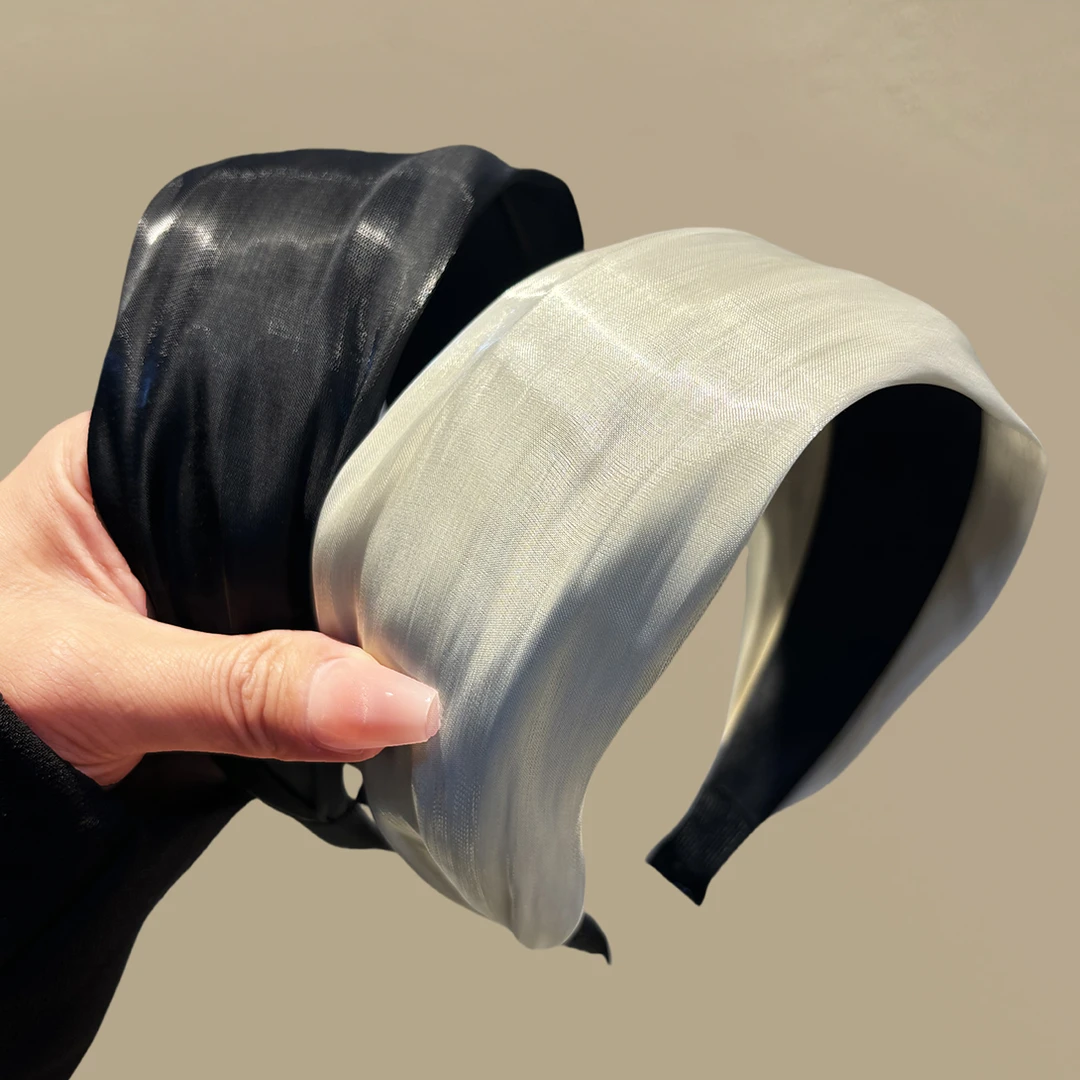 发箍宽边百搭网红气质纯色简约亮面头箍时尚高颅顶显脸小法式头饰