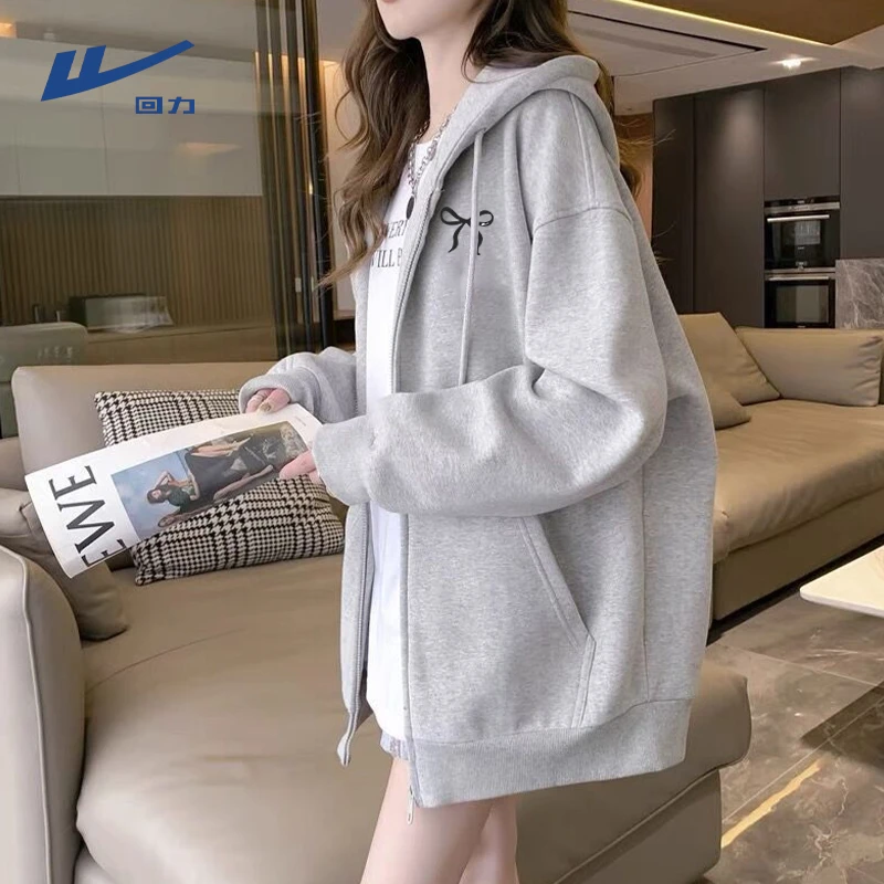 【回力】连帽卫衣女款2025新款秋季百搭宽松显瘦上衣小个子开衫外套