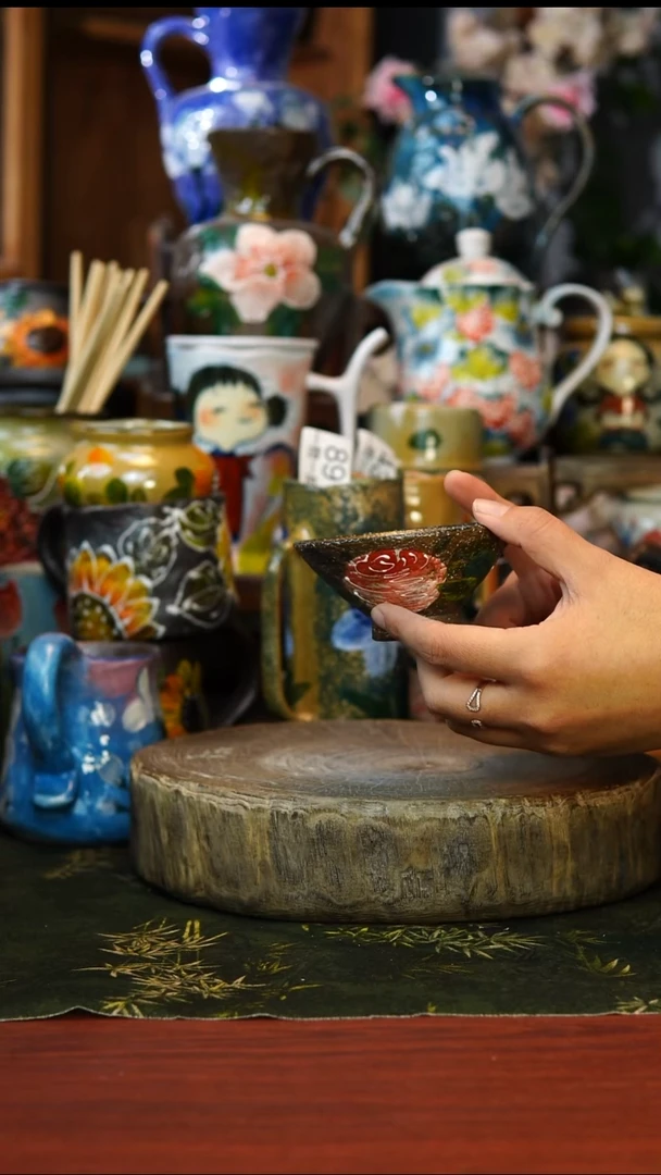 花瓶/杯子/碗120景德镇手工高温釉下彩