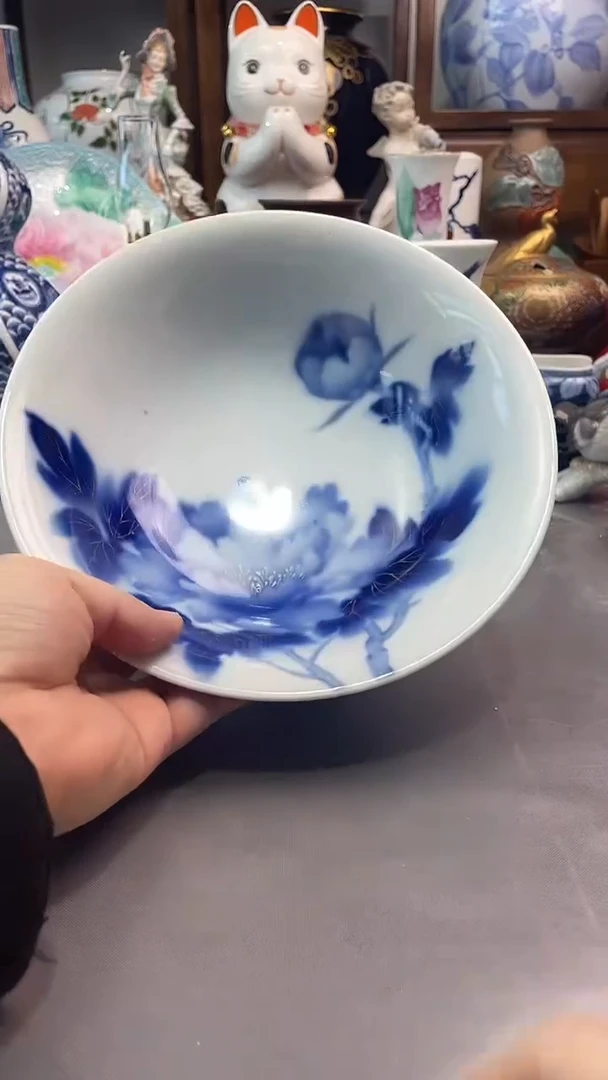 瓷片深川制高足钵