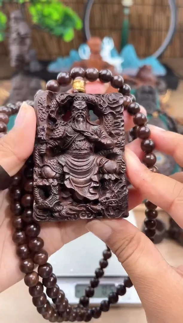 贡木把件《巴布亚贡木》新品御龙立刀关公+108颗