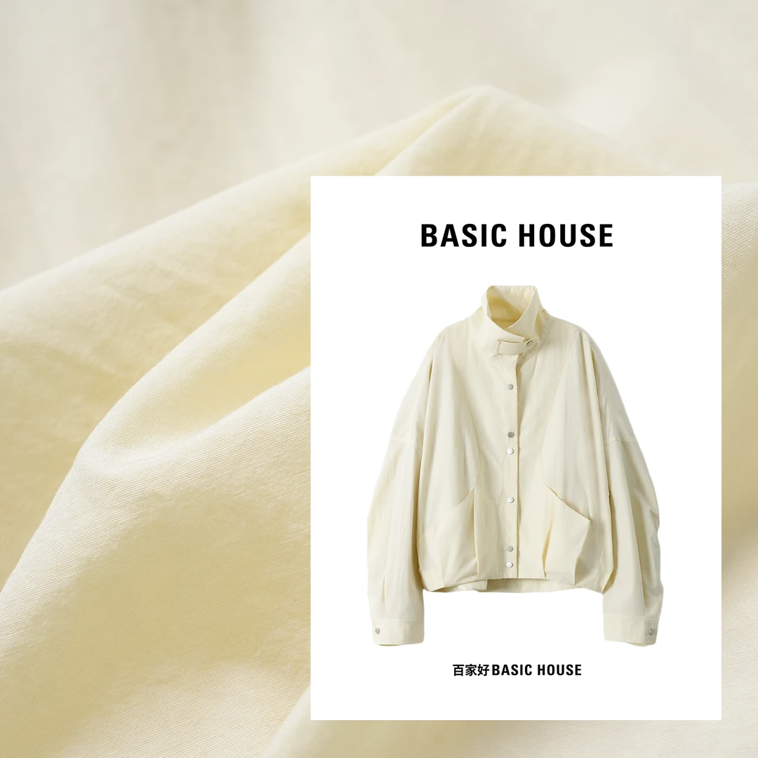 Basic House/百家好2025春季立领系扣设计感时尚显瘦外套2622YY