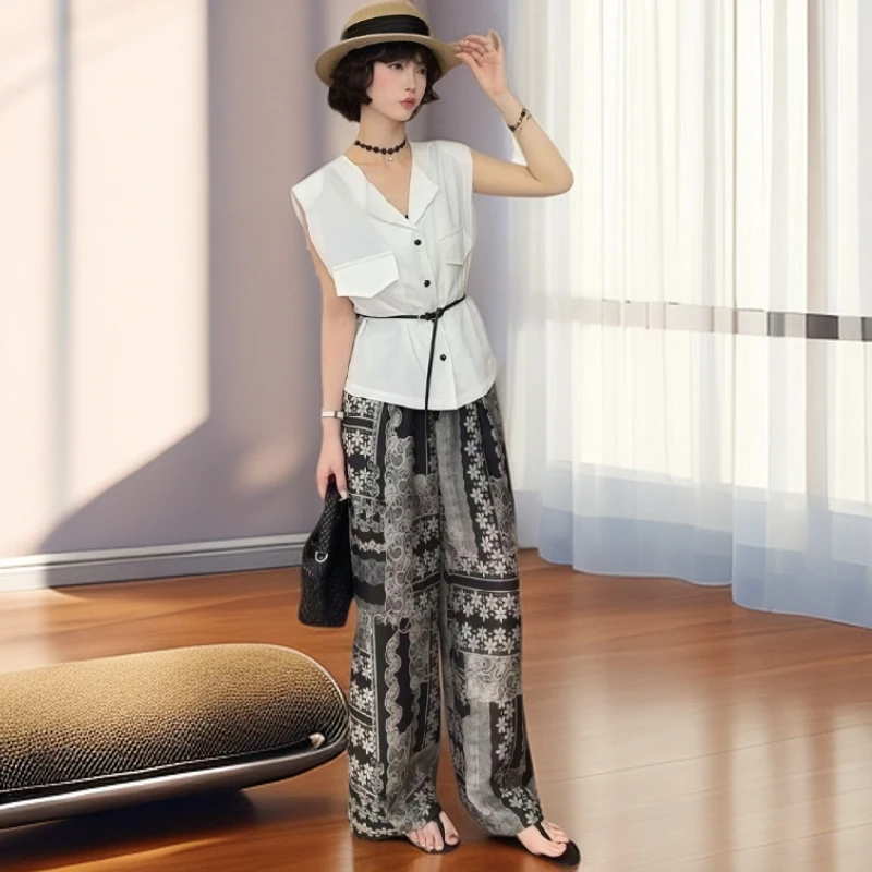 【雅岚女装】时尚洋气显瘦高腰阔腿裤女夏季新款薄款韩系小个子休闲