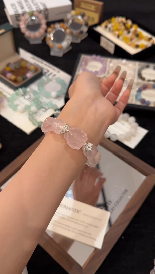 未镶嵌手链水晶粉水晶凤九x3282