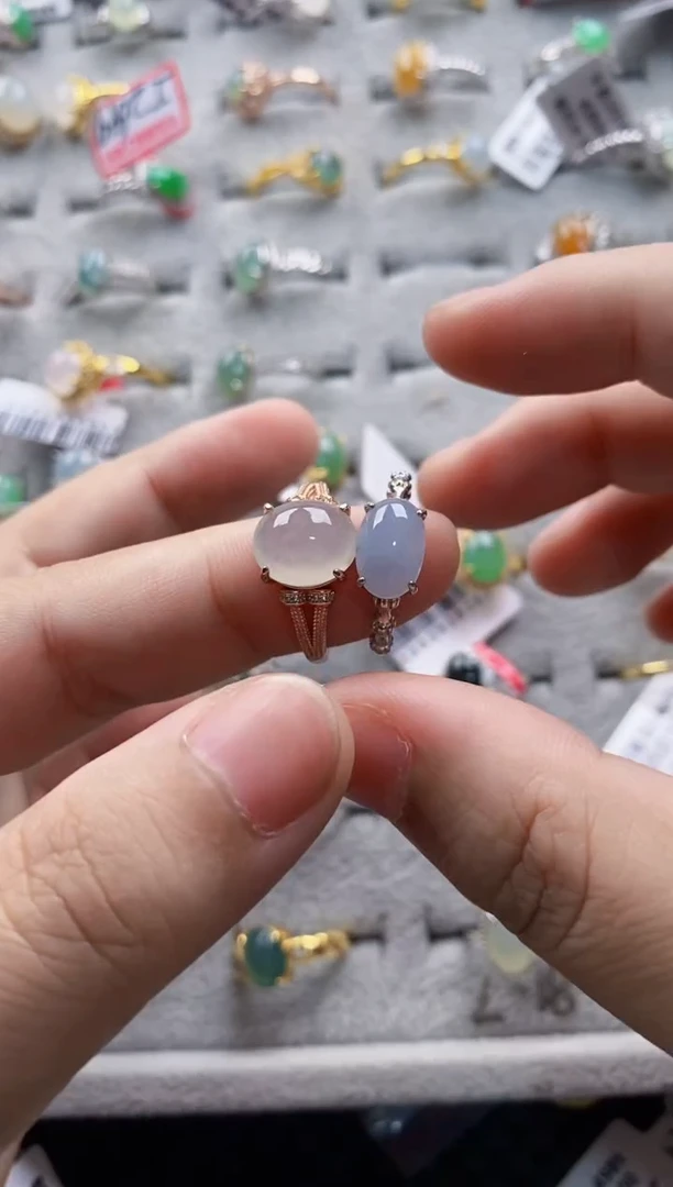 翡翠戒指银S925镶嵌7777---1