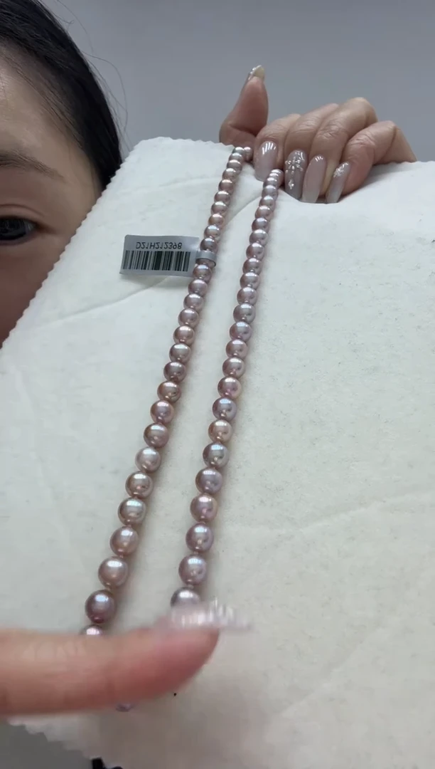 颈饰银S925镶嵌淡水珍珠金属光 无核 6.3-7.3