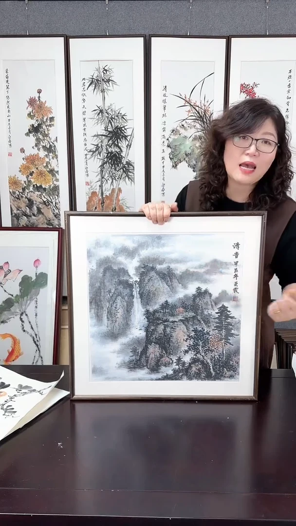 【闪购商品】国画山水实木装裱