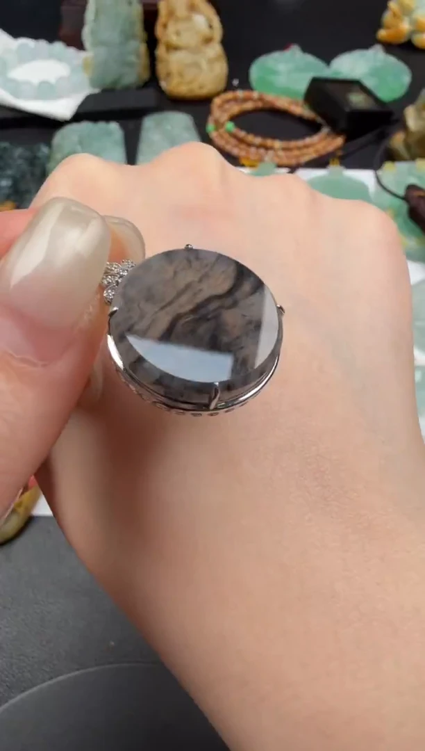 吊坠(不含链)18K金镶嵌翡翠翡翠饰品-207