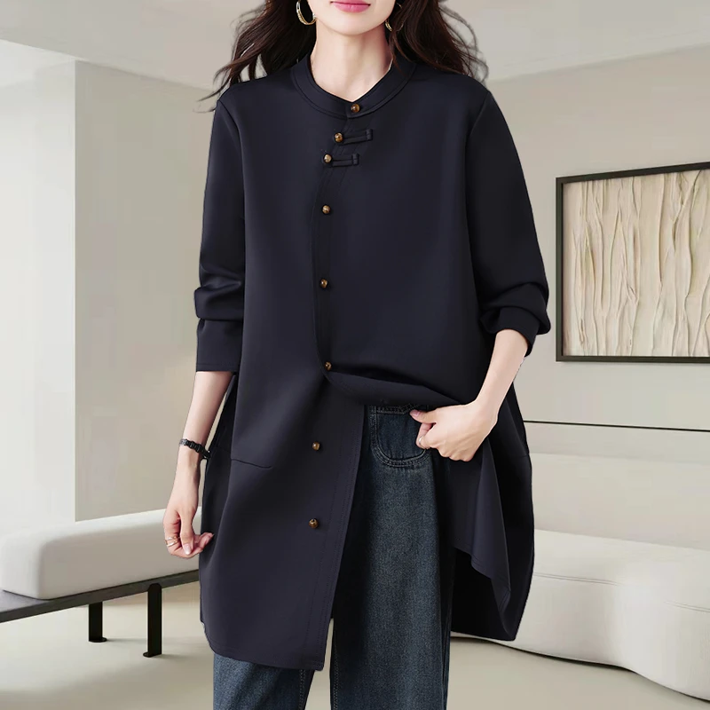 新中式国风长袖外套女秋季2025新款时尚减龄宽松显瘦气质外搭上衣