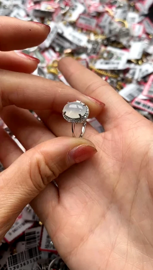 【闪购商品】翡翠戒指银S925镶嵌44444444    8