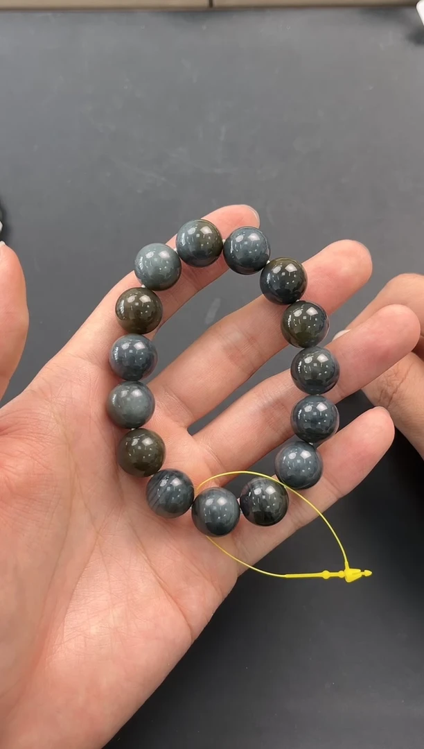 未镶嵌手串和田玉若羌李保国矿三色手串卡14微色差